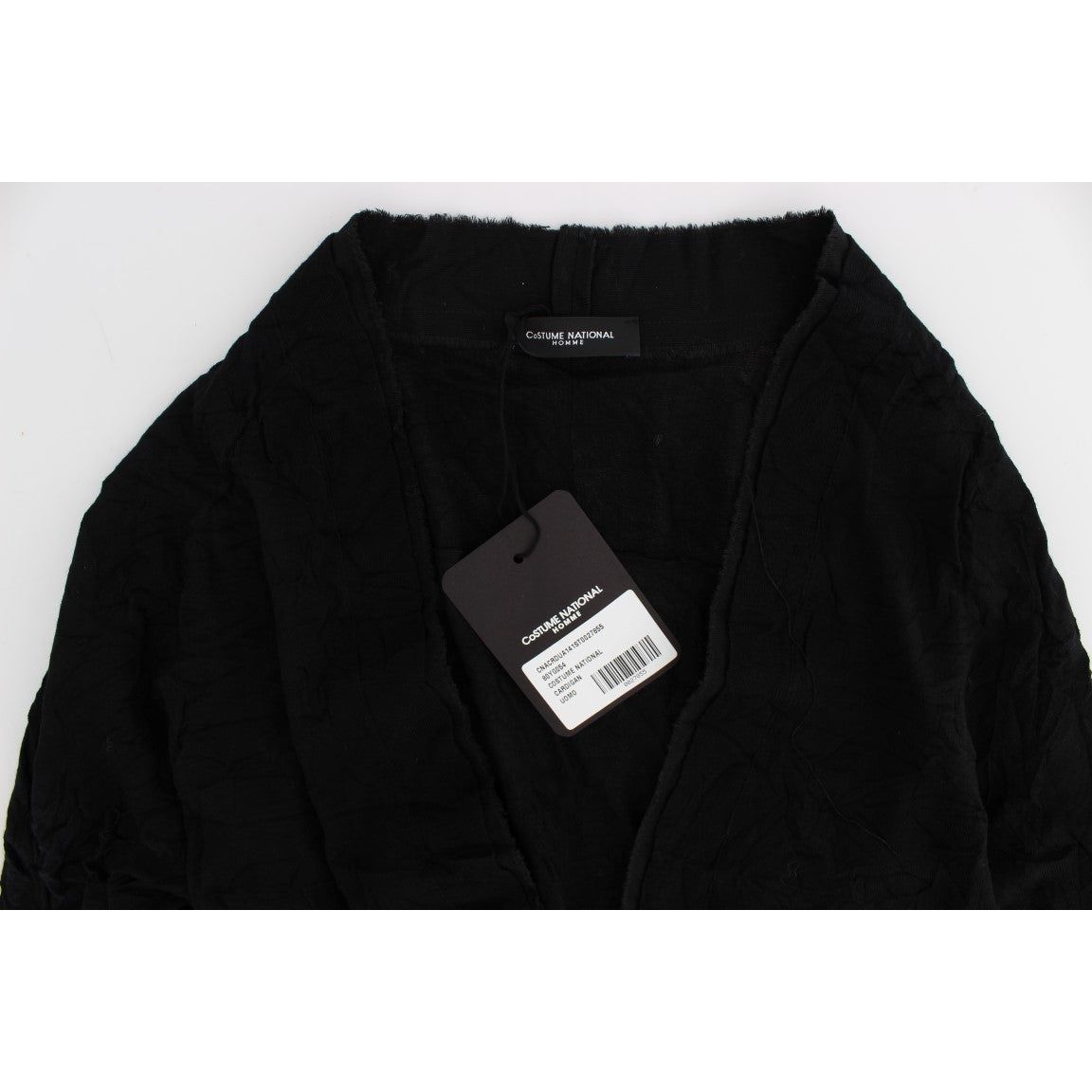 Costume National Elegant Black Merino Wool Cardigan black-fine-wool-button-cardigan