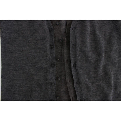 Costume National Gray Wool Button Cardigan Sweater