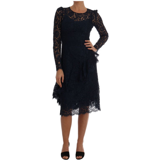 Dolce & Gabbana Elegant Floral Lace A-Line Dress elegant-floral-lace-a-line-dress