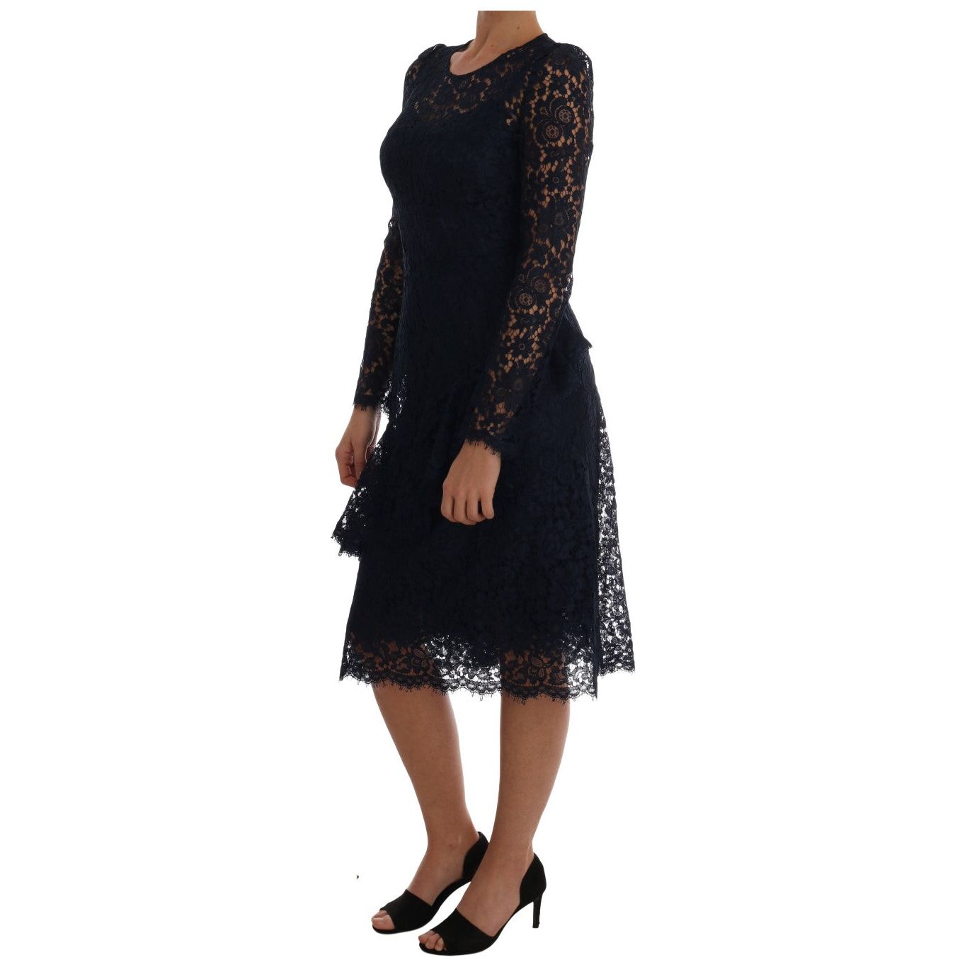 Elegant Floral Lace A-Line Dress