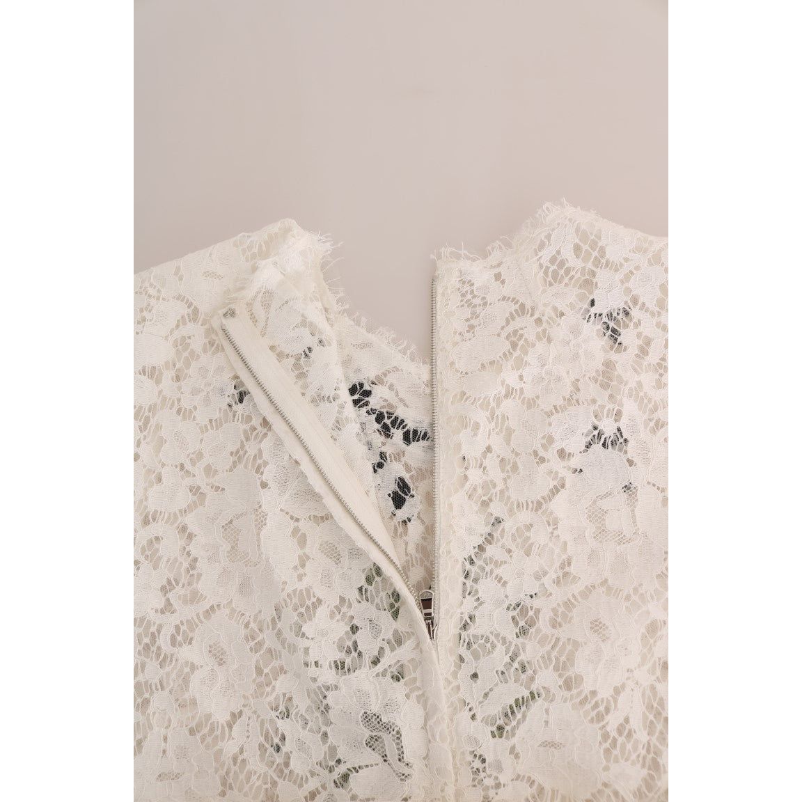 Dolce & Gabbana Elegant White Lace Embellished Mini Blouse elegant-white-lace-embellished-mini-blouse