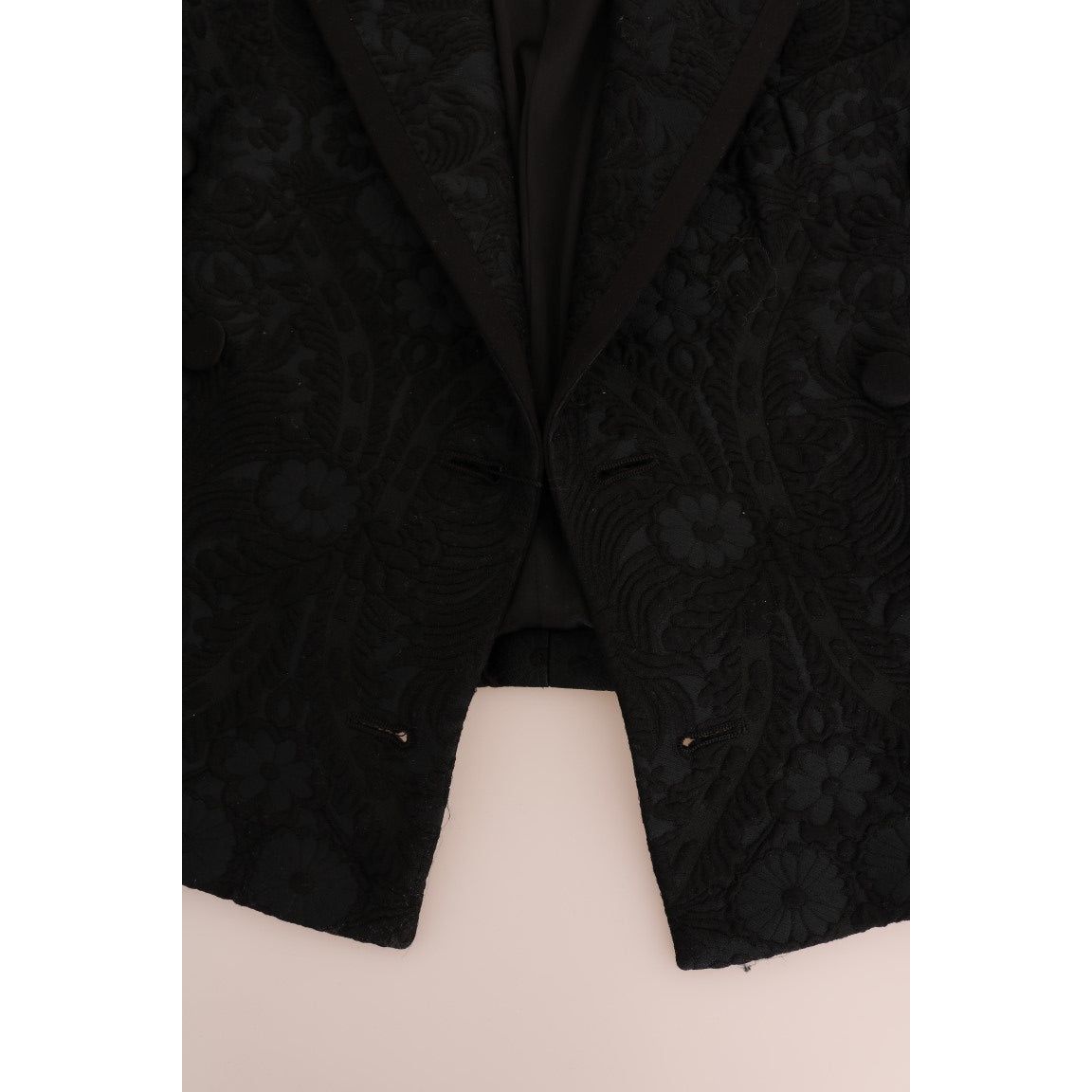 Dolce & Gabbana Enchanted Floral Crystal Blazer Jacket Blazer Jacket black-brocade-blazer-jacket