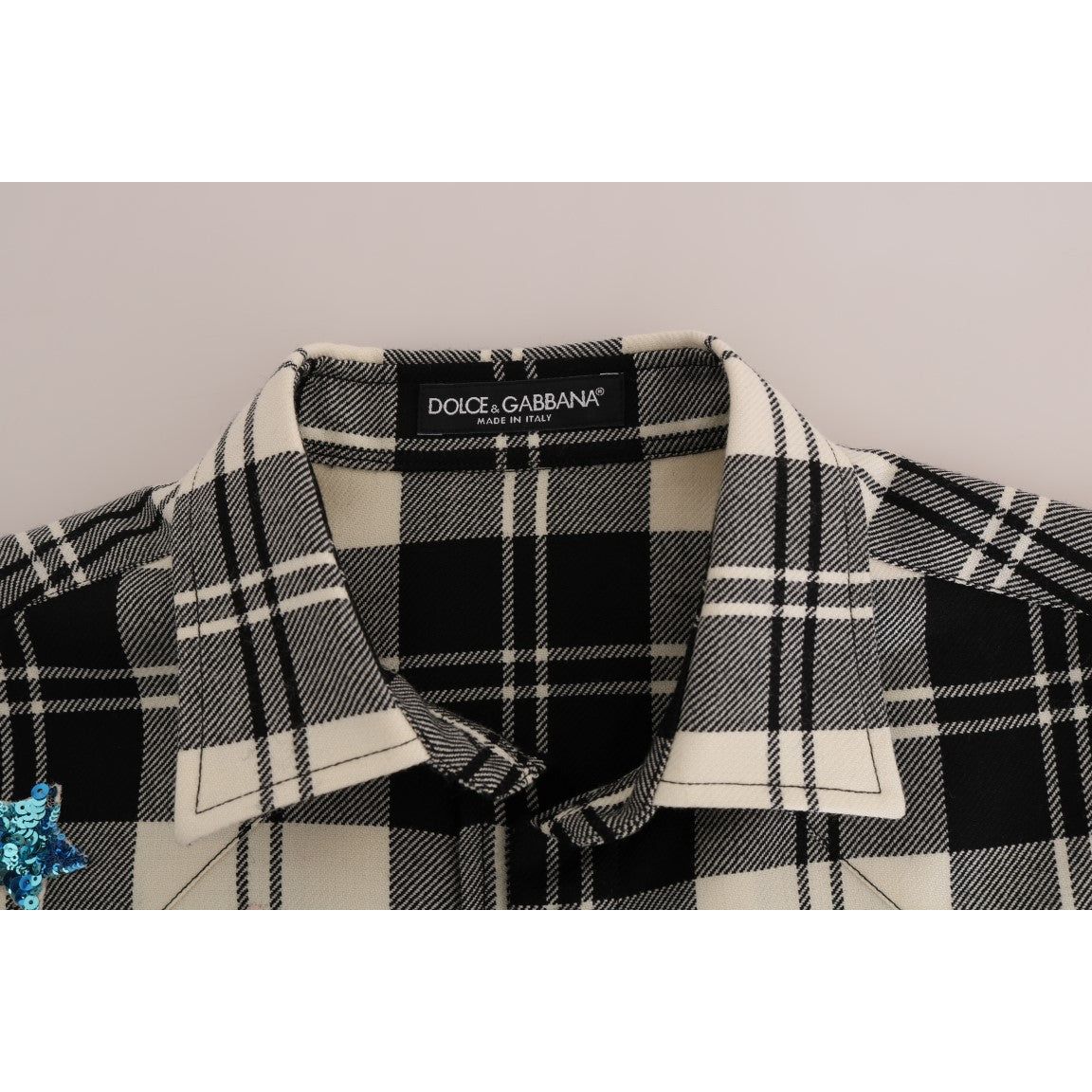 Enchanted Sequin Checkered Wool Shirt