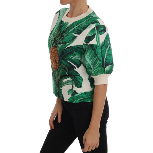 Tropical Sequined Sweater - Lush Greenery Edition Dolce & Gabbana