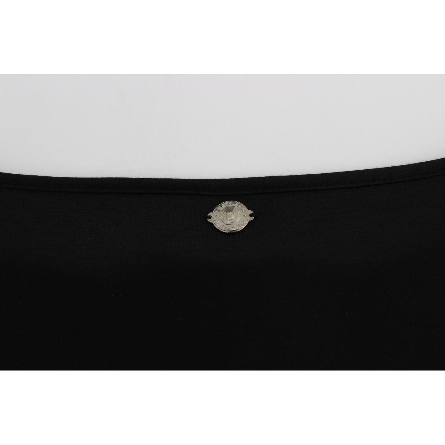 Versace Jeans Elegant Black Silk Blend Shift Dress Dress black-modal-silk-shift-knee-dress