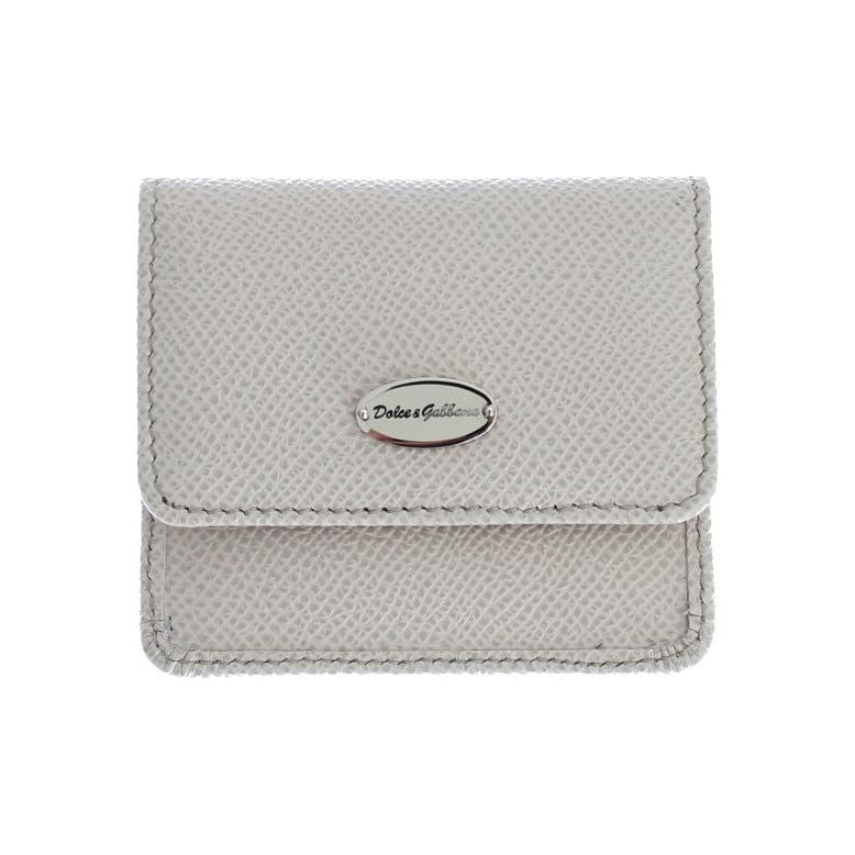 Sleek White Leather Condom Case Wallet