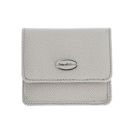 Sleek White Leather Condom Case Wallet