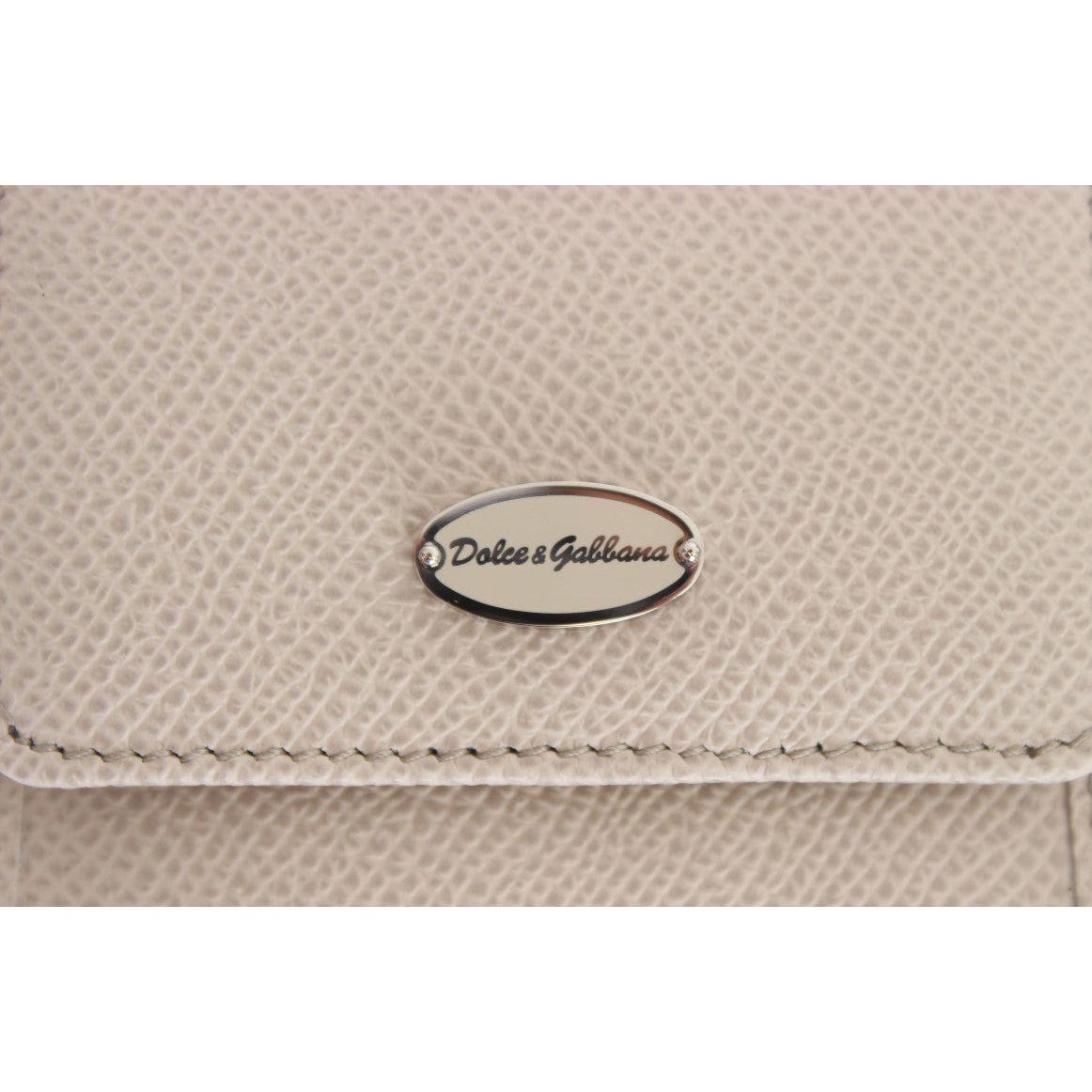 Dolce & Gabbana White Dauphine Leather Case Wallet Wallet