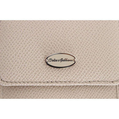 Dolce & Gabbana White Dauphine Leather Case Wallet Wallet