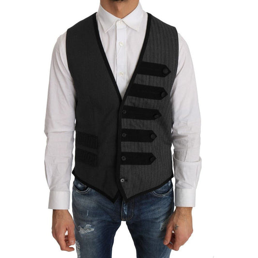 Elegant Gray Torrero Pattern Formal Vest