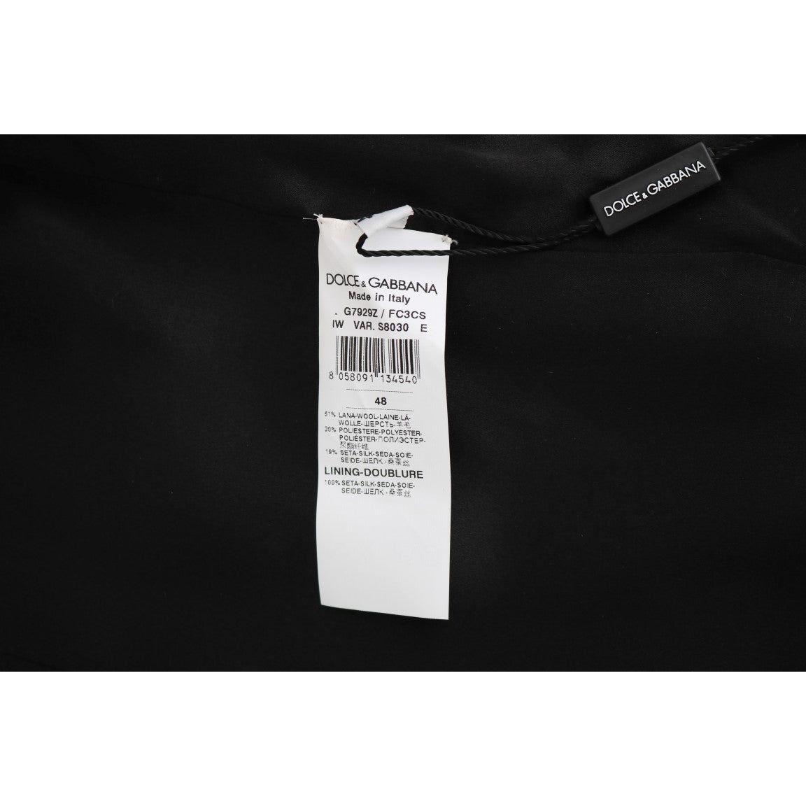 Dolce & Gabbana Gray Wool Patterned Slim Vest