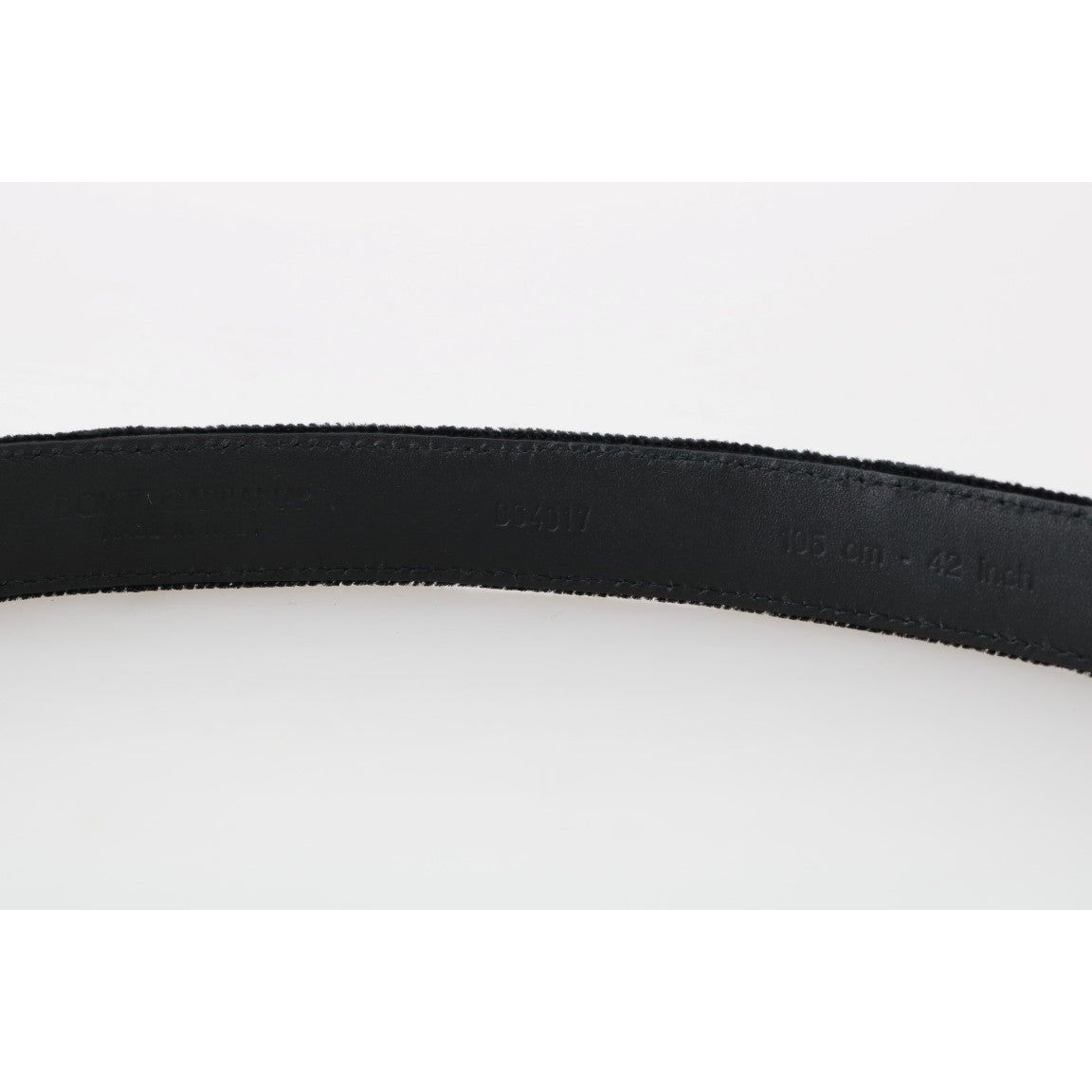 Elegant Black Cotton-Leather Men's Belt