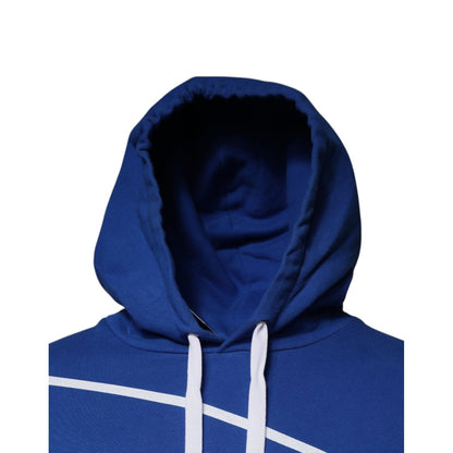 Dolce & Gabbana Blue Logo Print Hooded Sweatshirt Sweater Dolce & Gabbana