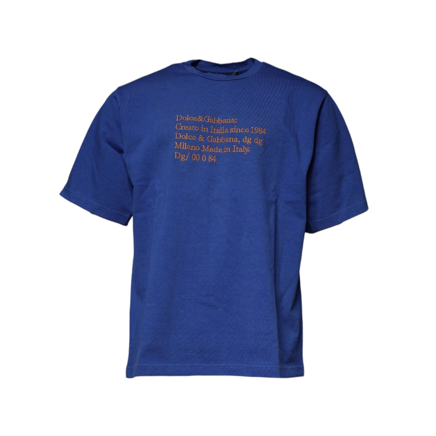 Dolce & Gabbana Blue Graphic Print Cotton Crew Neck T-shirt Dolce & Gabbana