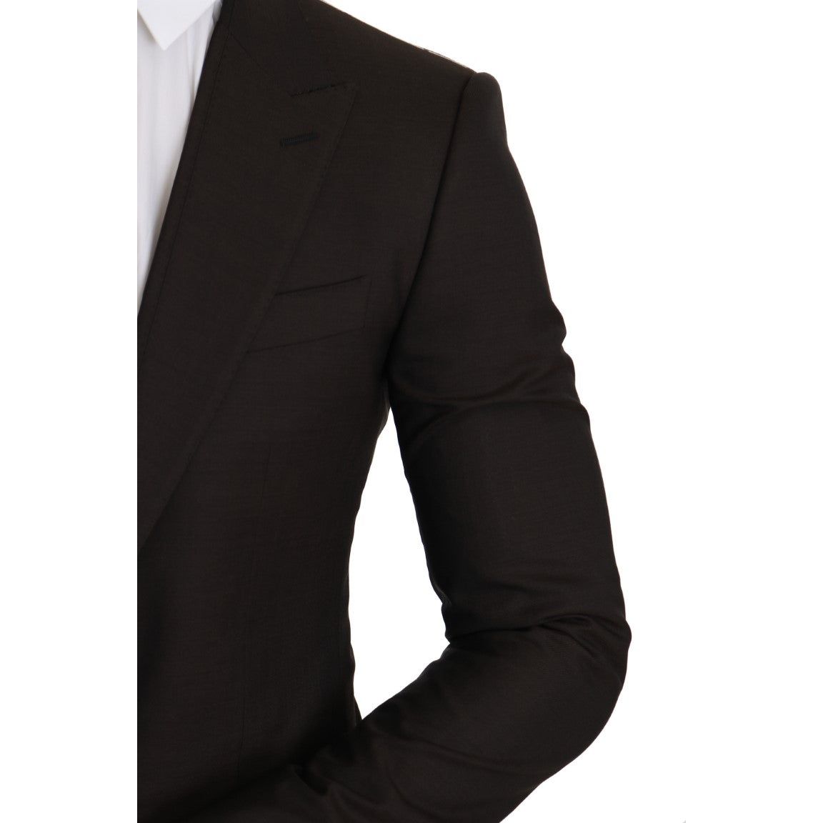 Sleek Slim Brown Virgin Wool Blazer Jacket