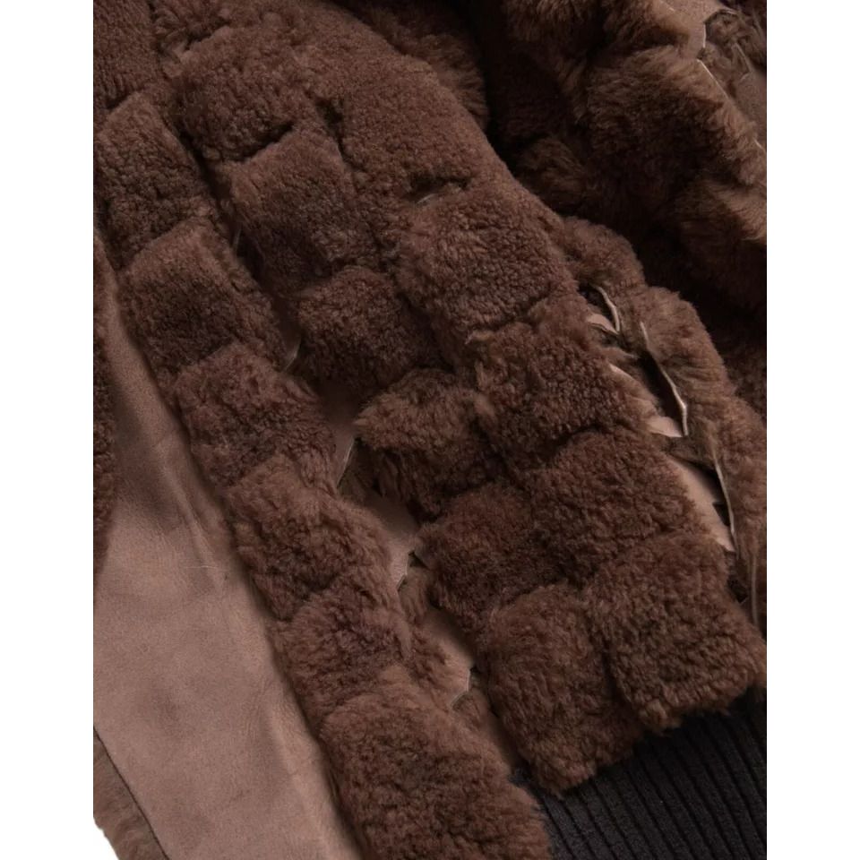 Bottega Veneta Brown Fur Lamb Shearling Coat Jacket