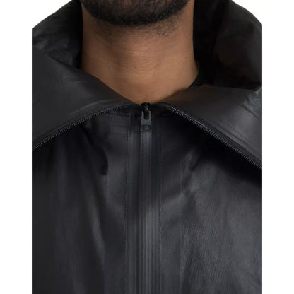 Bottega Veneta Black Leather Hooded Men Trenchcoat Jacket Bottega Veneta
