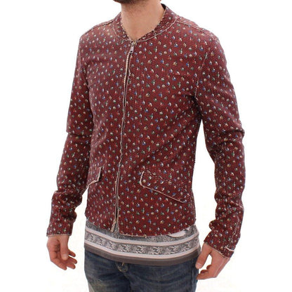 Dolce & Gabbana Bordeaux Leather Boxer Print Jacket Coat Coats & Jackets