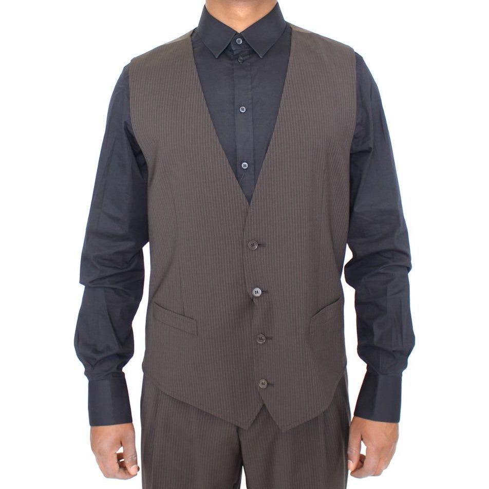 سترة أنيقة من الصوف مخططة باللون البني من دولتشي آند غابانا