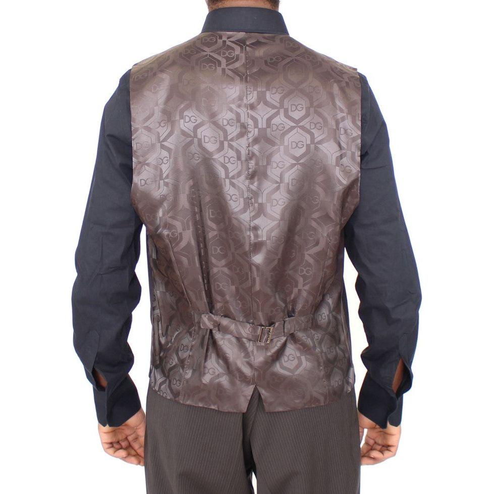 سترة أنيقة من الصوف مخططة باللون البني من دولتشي آند غابانا