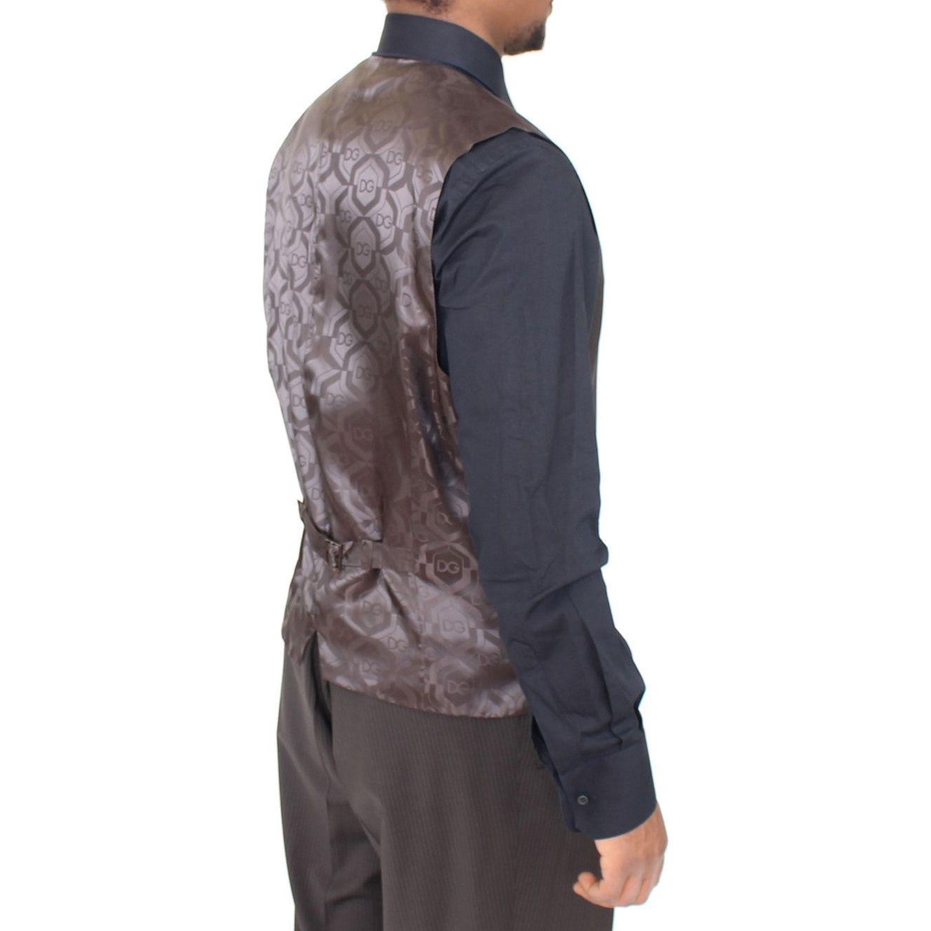 سترة أنيقة من الصوف مخططة باللون البني من دولتشي آند غابانا