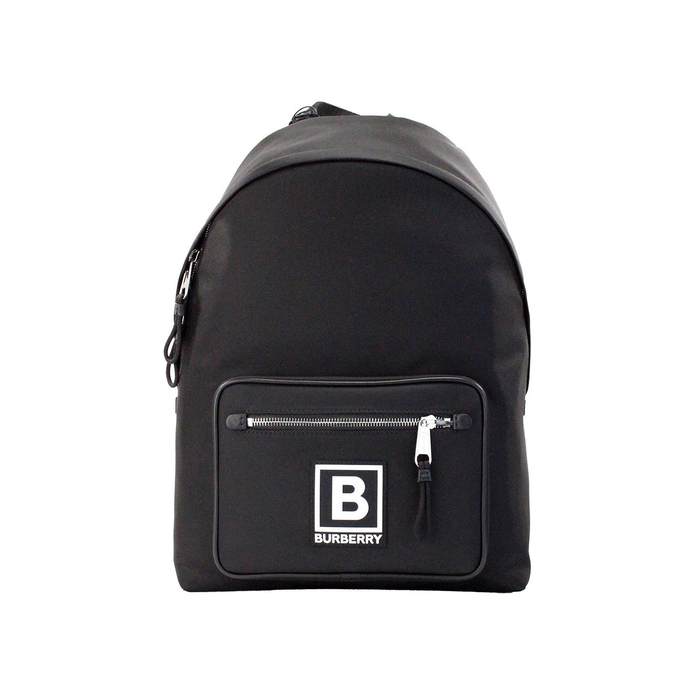 Burberry Abbeydale Branded Stamp Black Nylon Backpack Shoulder Bookbag abbeydale-branded-stamp-black-nylon-backpack-shoulder-bookbag