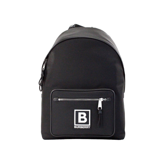 Burberry | Abbeydale Branded Stamp Black Nylon Backpack Shoulder Bookbag| McRichard Designer Brands   