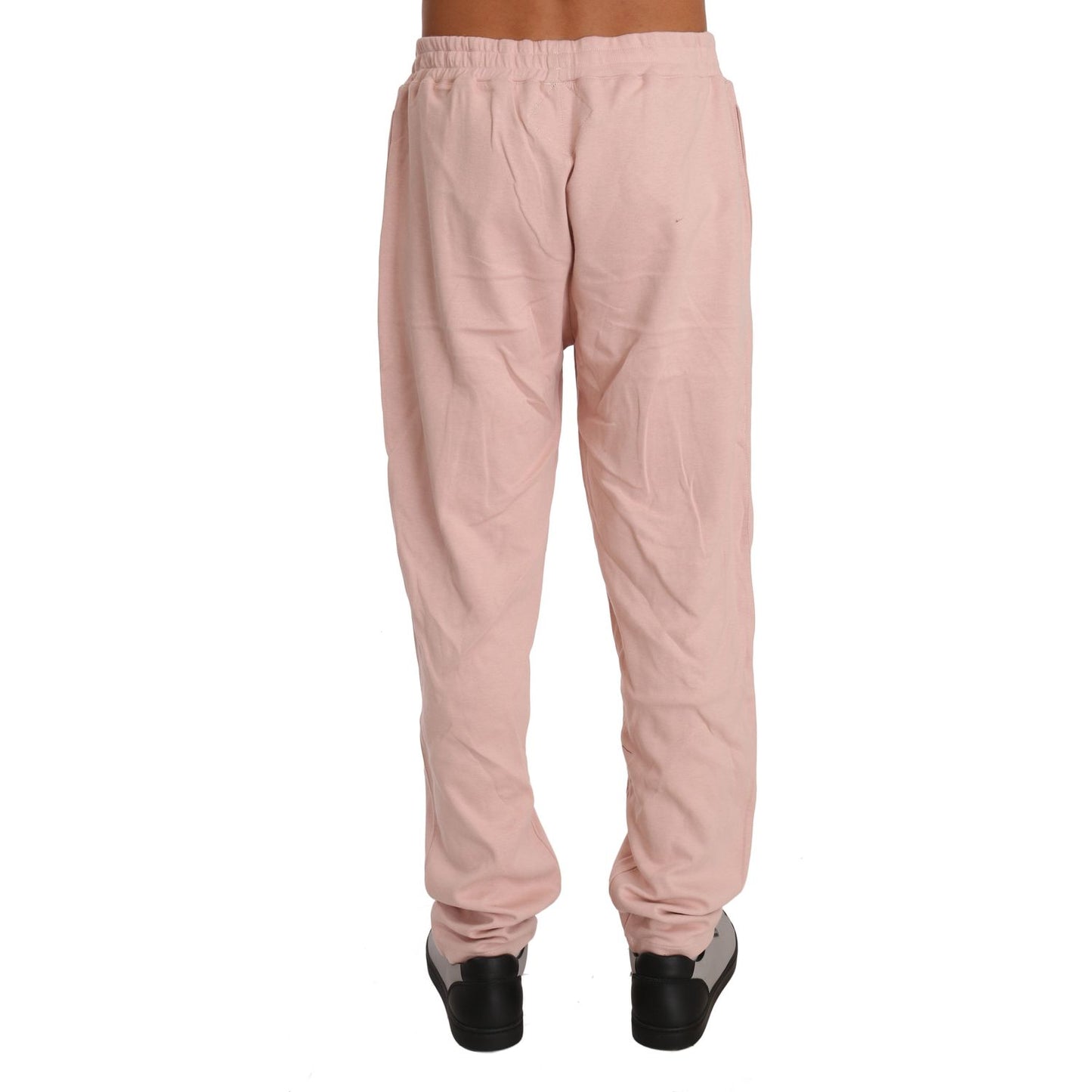 Elegant Pink Cotton Sweatsuit Luxury Comfort