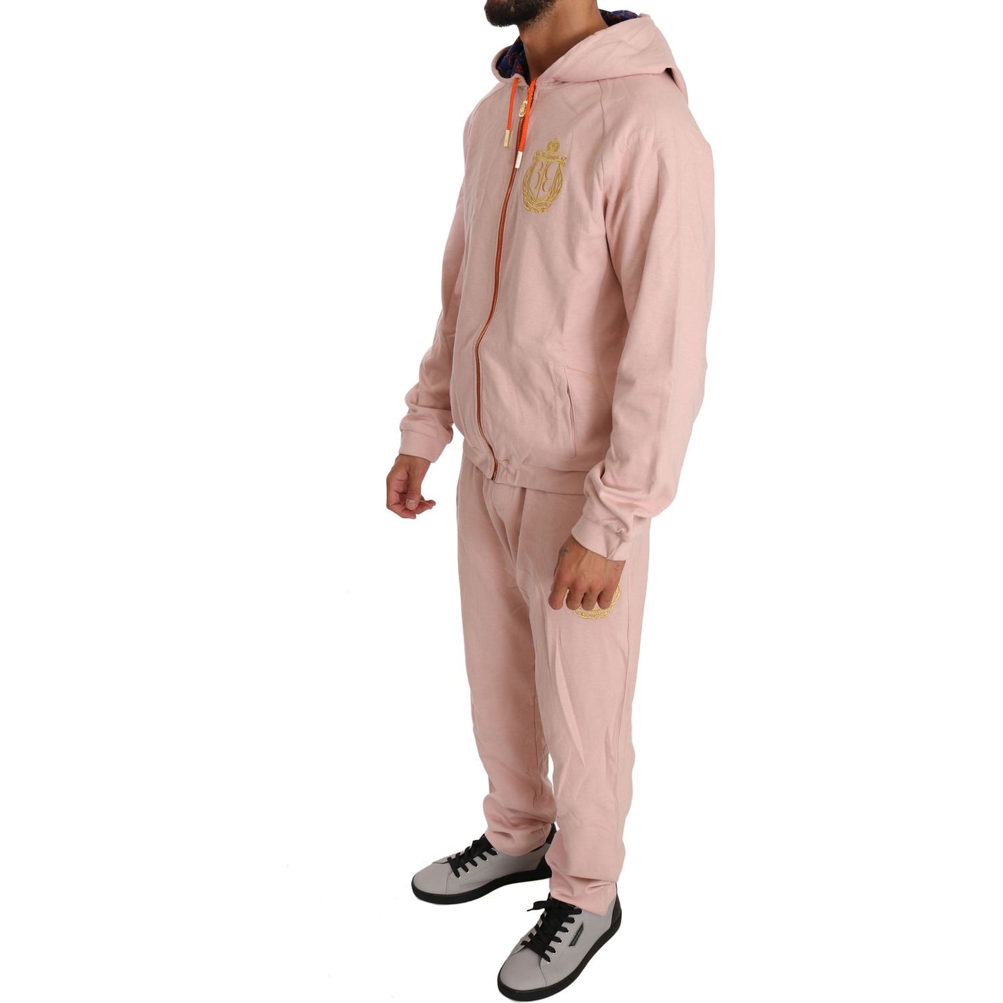 Elegant Pink Cotton Sweatsuit Luxury Comfort