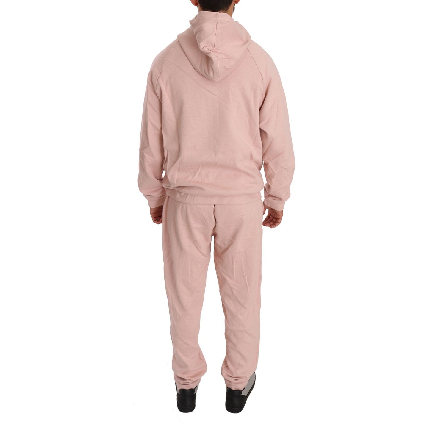 Elegant Pink Cotton Sweatsuit Luxury Comfort