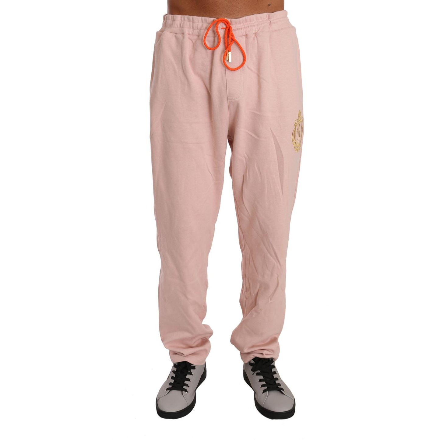 Elegant Pink Cotton Sweatsuit Luxury Comfort