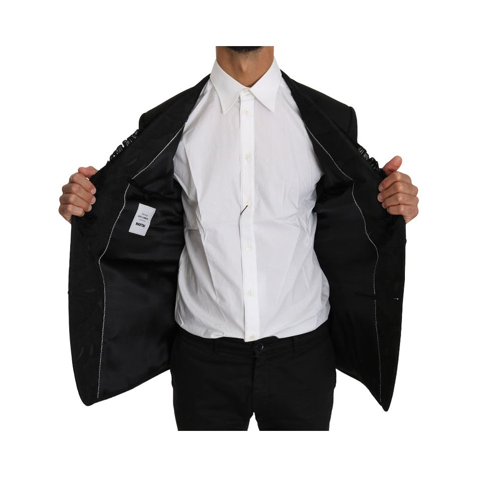 Elegant Black Slim Fit Martini Blazer Jacket