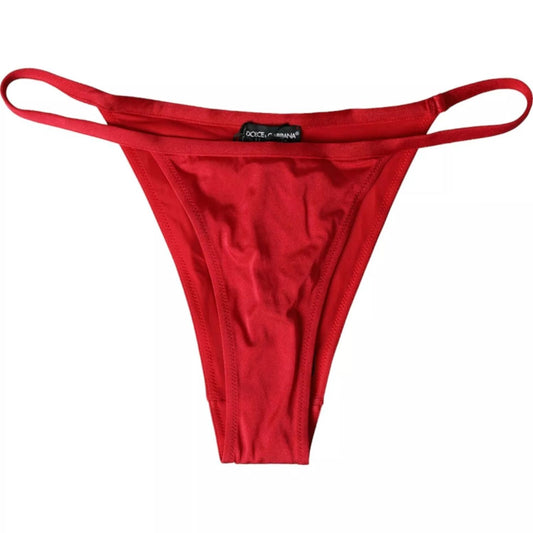 Dolce & Gabbana Red Nylon Stretch Beachwear Swimwear Bottom Bikini Dolce & Gabbana