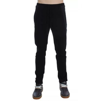 Dolce & Gabbana Black Gray Wool Casual Trousers Stripe Pants