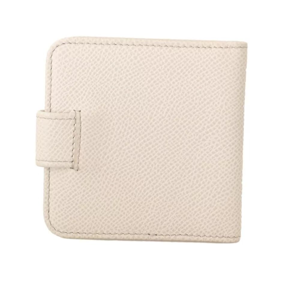 Dolce & Gabbana White Dauphine Leather Condom Case Holder Pocket Wallet