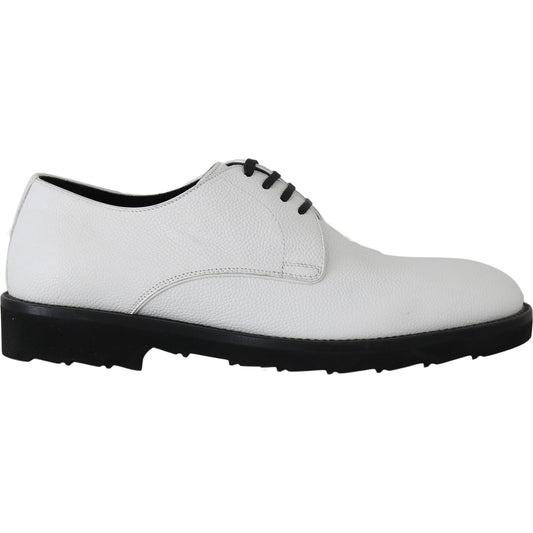 Dolce & Gabbana White Leather Derby Dress Formal Shoes
