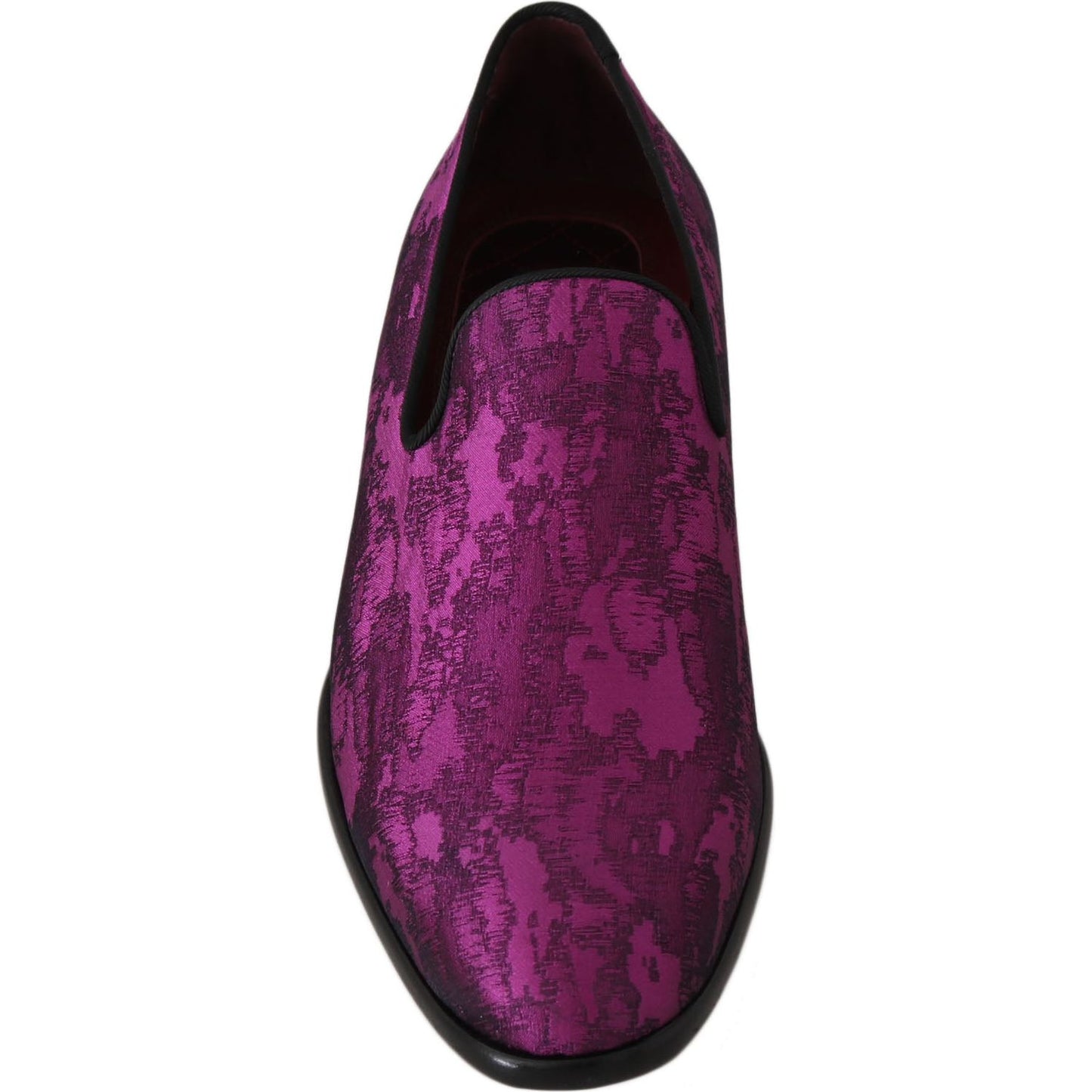 Dolce & Gabbana Elegant Silk-Wool Blend Loafers in Purple purple-jacquard-loafers-dress-formal-shoes