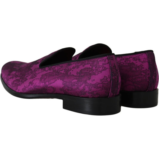 Elegant Silk-Wool Blend Loafers in Purple