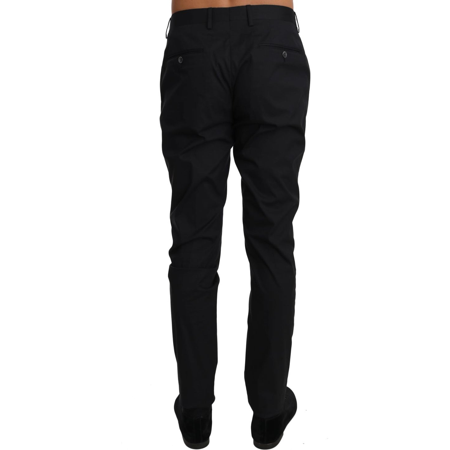 Elegant Black Formal Wool-Blend Trousers