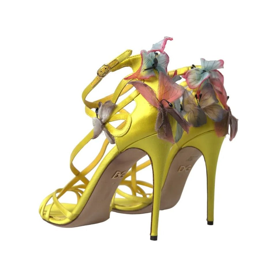 Yellow Butterfly Applique Sandals Shoes