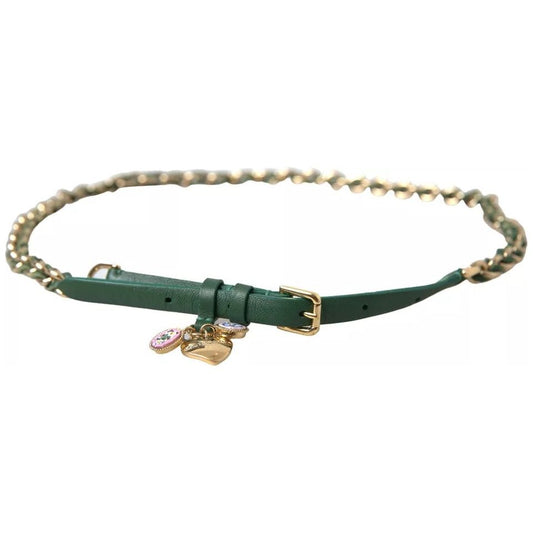 Dolce & GabbanaGreen Embellished Chain Gold Buckle BeltMcRichard Designer Brands£169.00