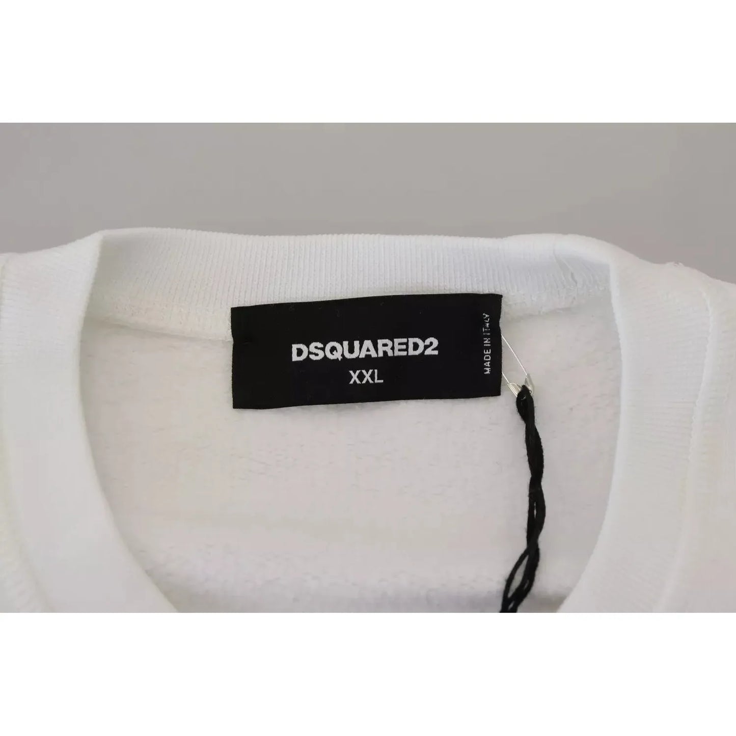 Dsquared² White Embroidered Crewneck Sweatshirt Sweater white-embroidered-crewneck-sweatshirt-sweater