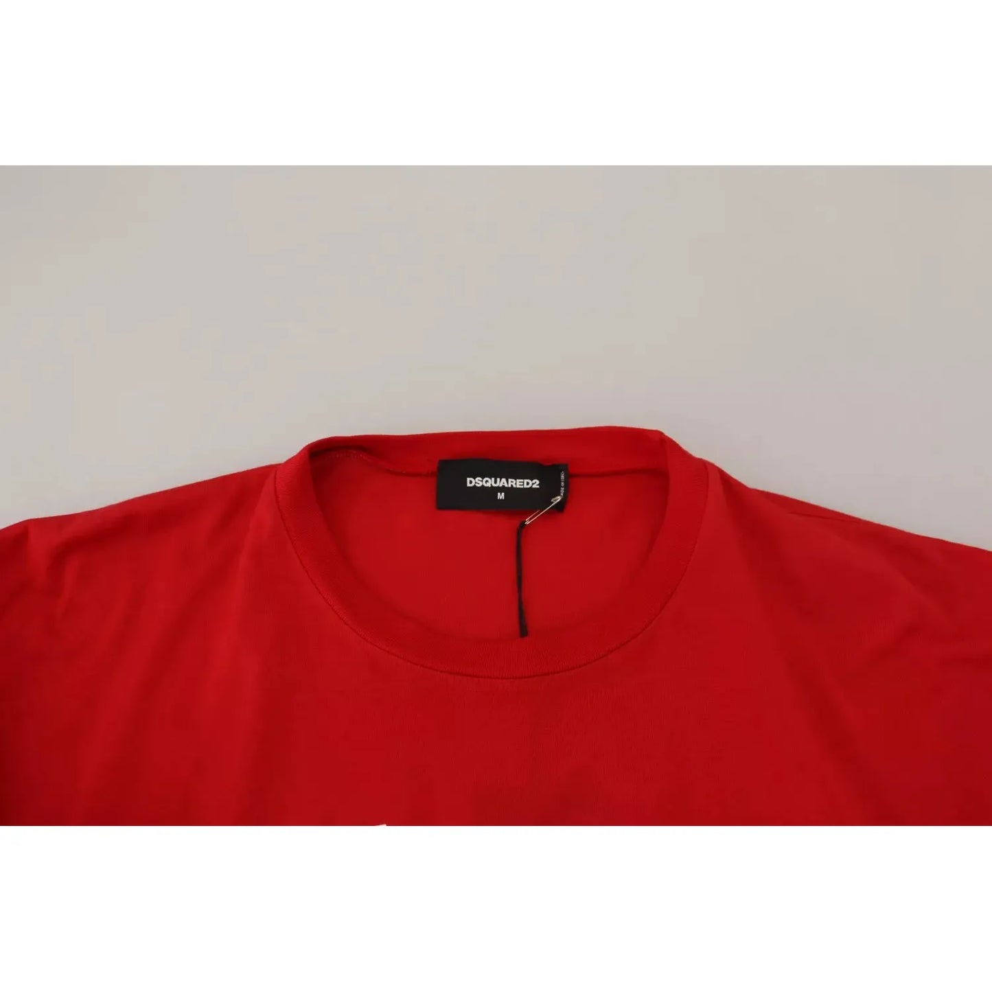 Dsquared² Red Printed Cotton Short Sleeves Crewneck T-shirt red-printed-cotton-short-sleeves-crewneck-t-shirt
