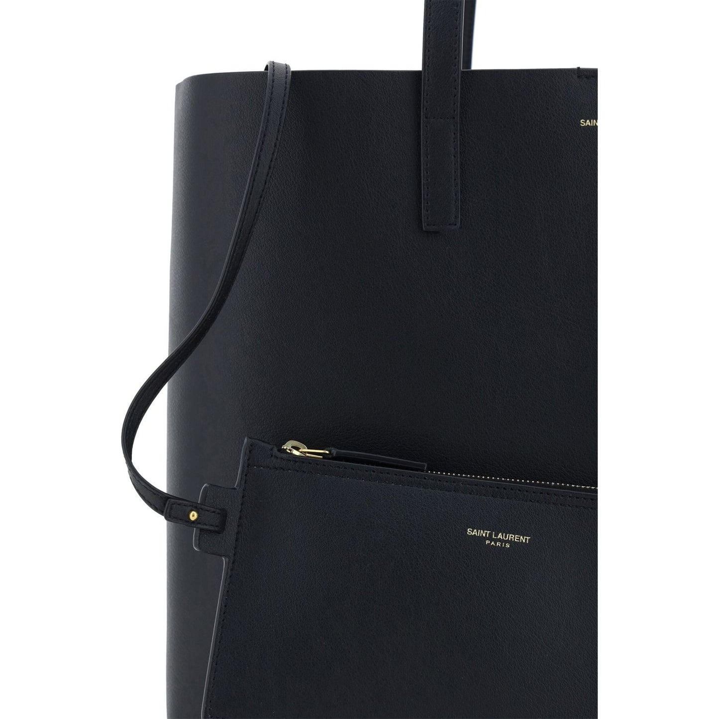 Saint Laurent Black Calf Leather Tote Shoulder Bag black-calf-leather-tote-shoulder-bag