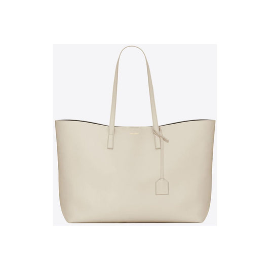 Saint Laurent | White Calf Leather Tote Shoulder Bag| McRichard Designer Brands   