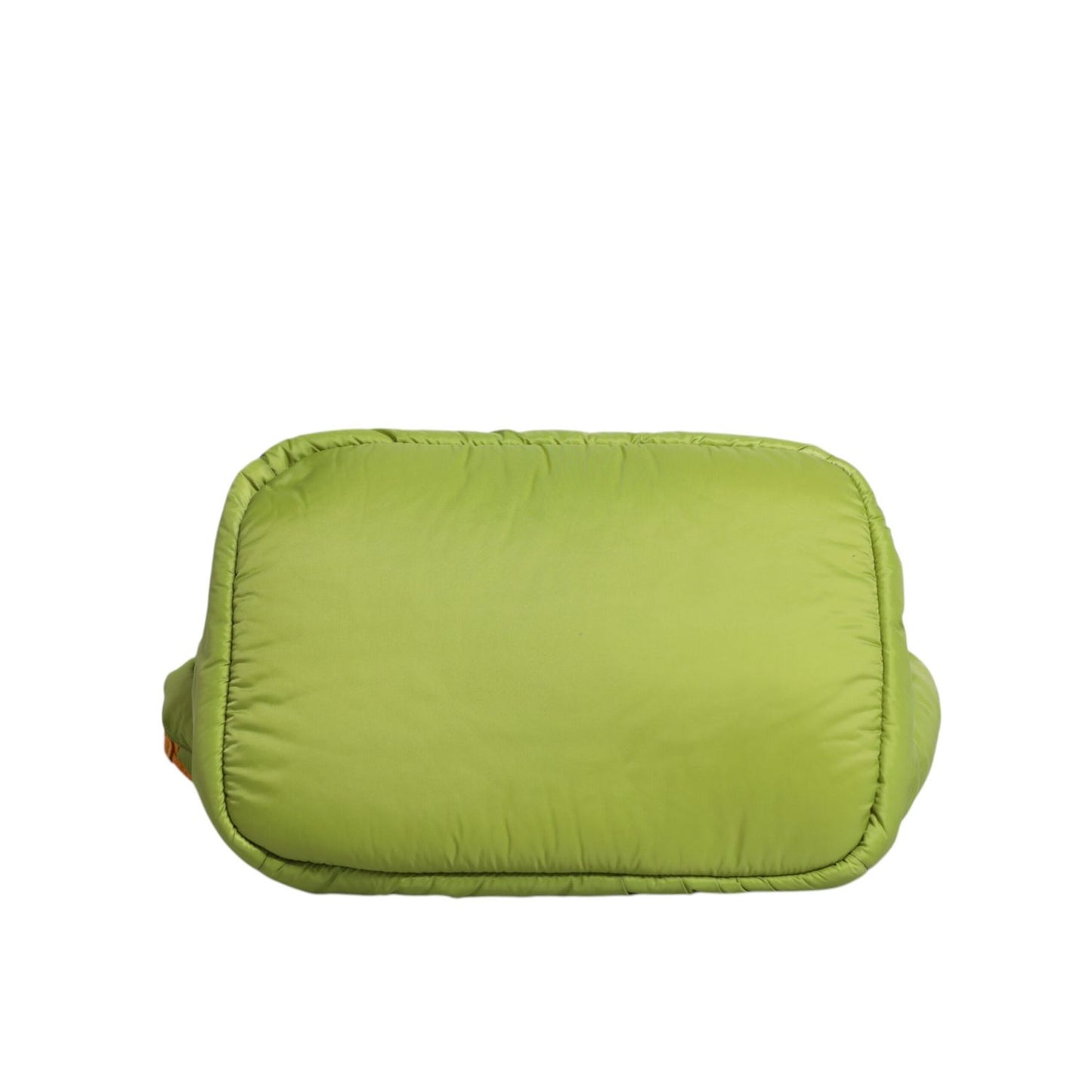 Dolce & Gabbana Green Nylon Padded Logo Plaque Tote Crossbody Bag