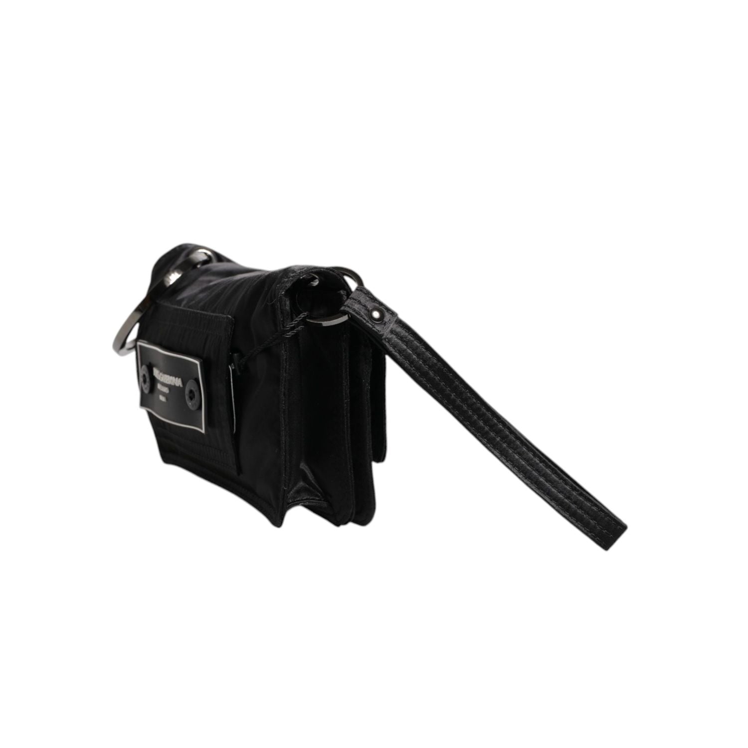 Dolce & Gabbana Black Fabric Logo Two Way Clutch Crossbody Bag