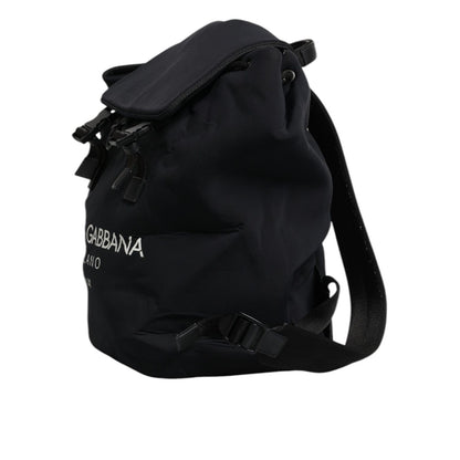 Dolce & Gabbana Black Neoprene Nylon DG Logo School Backpack Bag