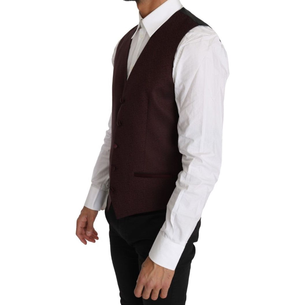 Elegant Purple Patterned Men's Formal Vest