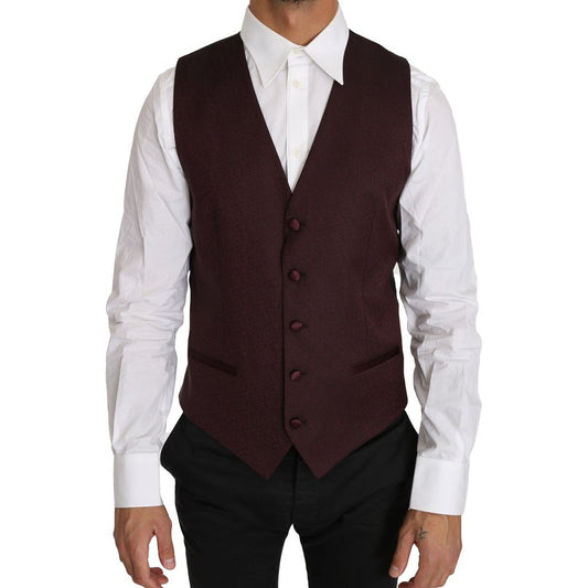 Elegant Purple Patterned Men's Formal Vest